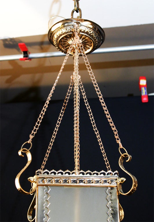 19th Century Early Brass Kerosene Lantern For Sale