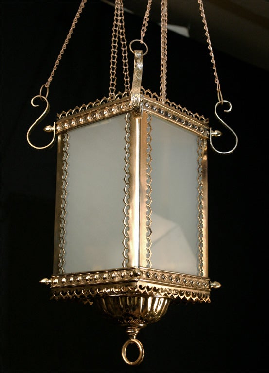 Early Brass Kerosene Lantern For Sale 2