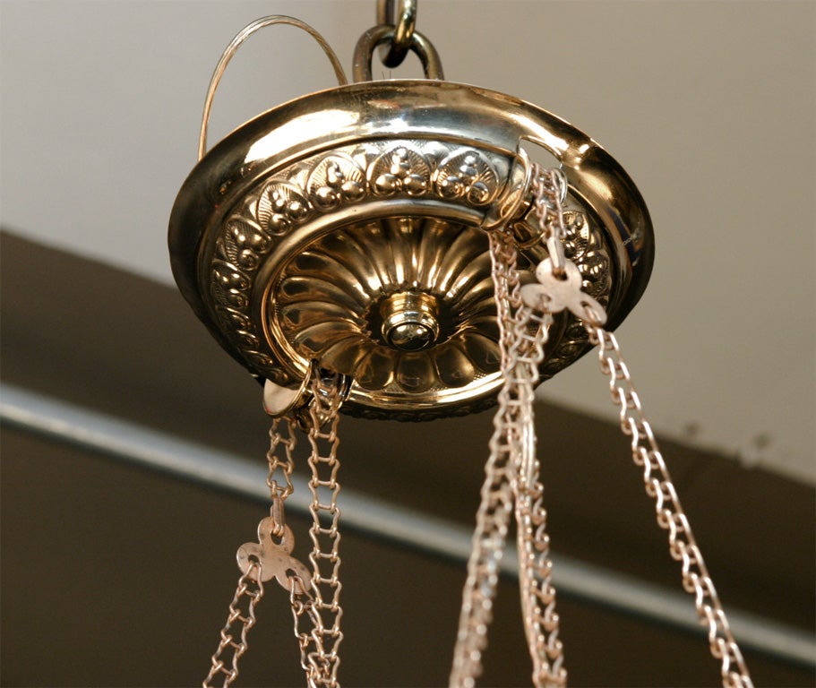 Early Brass Kerosene Lantern For Sale 3