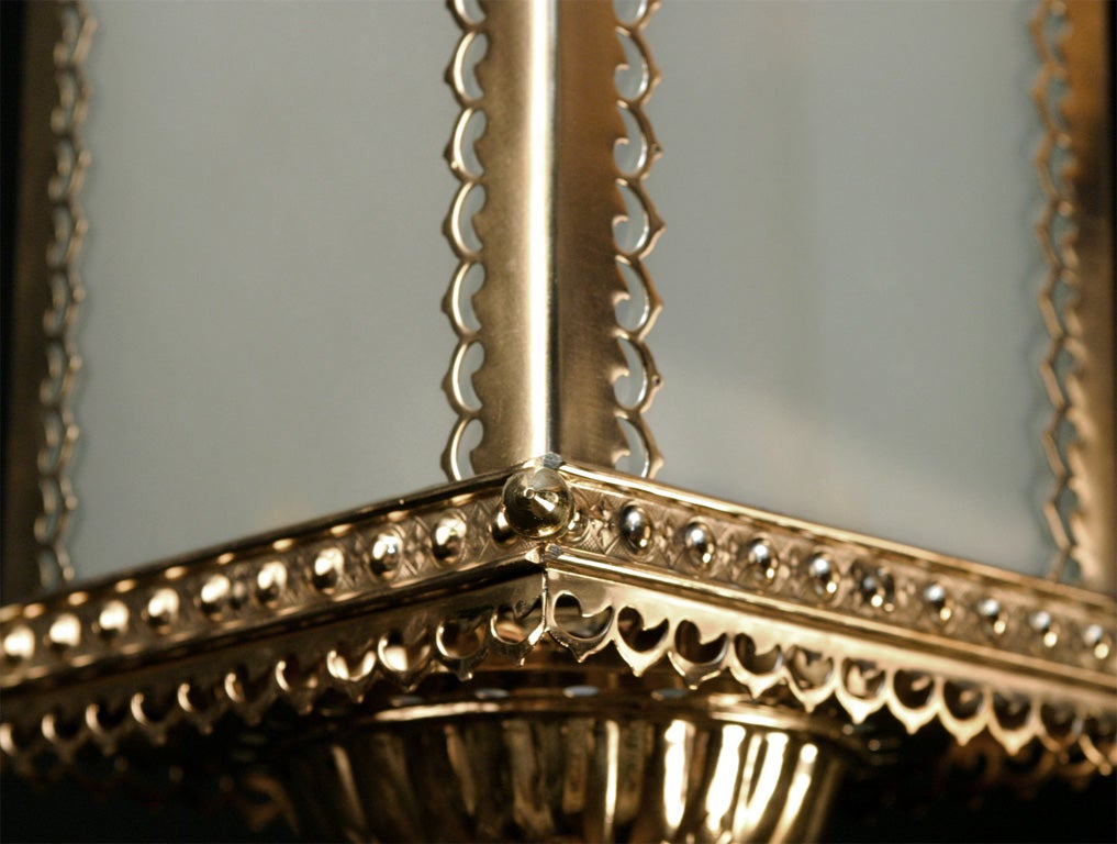 Early Brass Kerosene Lantern For Sale 4