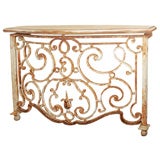 Hand-forged iron balustrade console table