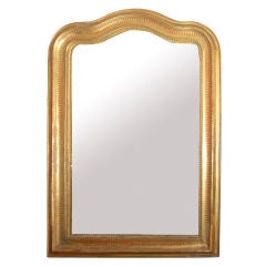 Antique Arched Louis Philippe style gold leaf frame from France c.1875