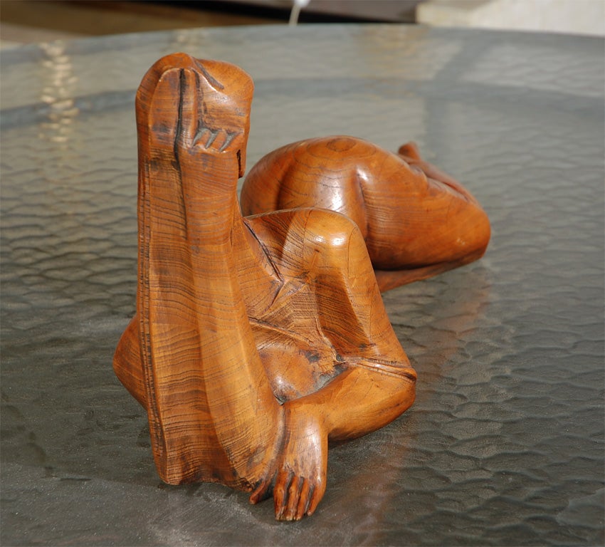art deco wood sculpture