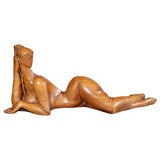 Albert Wein , Art deco wood carving of a nude female.