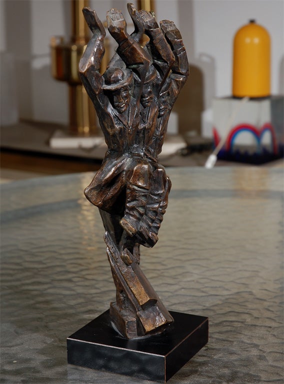 Metalwork Baruch Saktsier bronze signed and numbered 4/9 For Sale