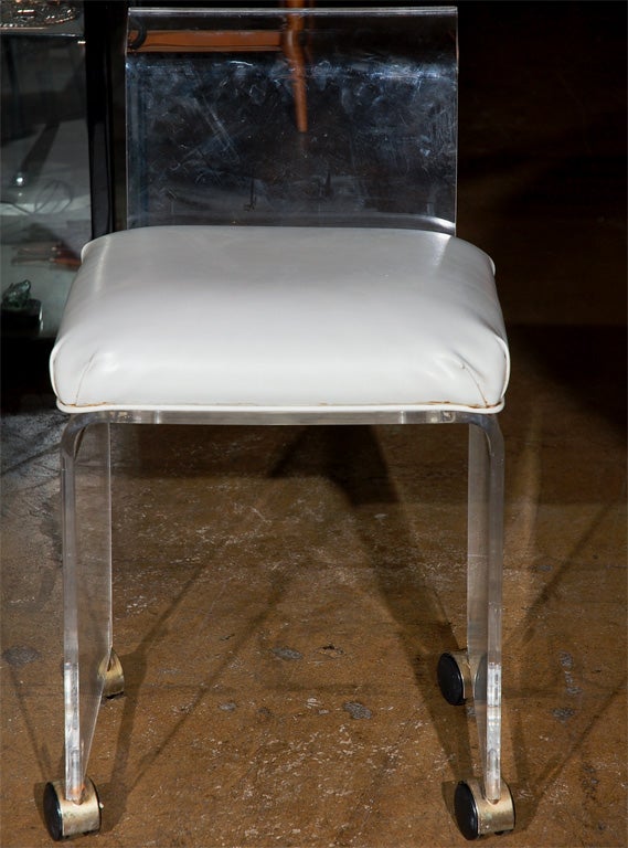 Lucite vanity chair with casters at 1stDibs vanity chair with wheels