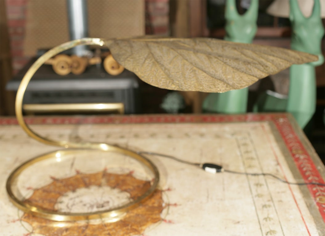 Large patterned brass naturalistic leaf 