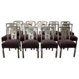 ELEGENAT SILVER LEAFED DINING CHAIRS BY JAMES MONT