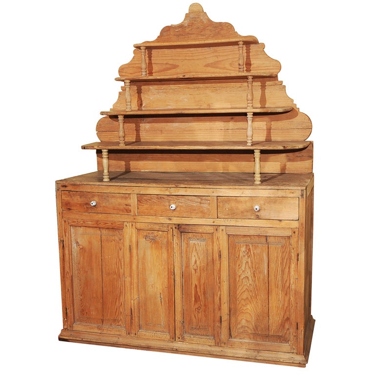 Rustic Pine Hutch Cupboard at 1stdibs