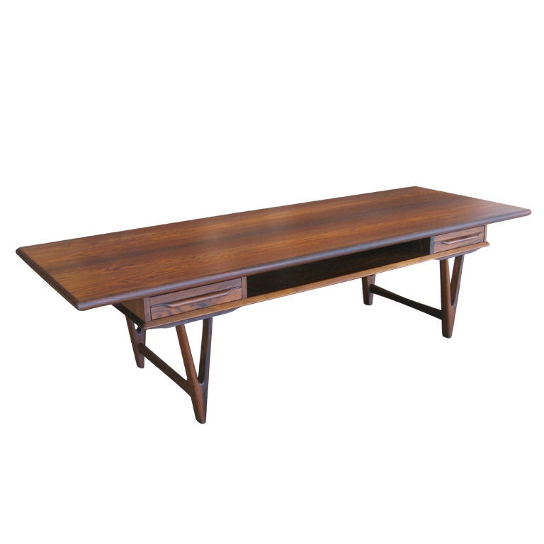 E. W. Bach Rosewood Coffee Table / Media Stand