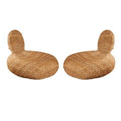 Pair of Woven Jute Chairs