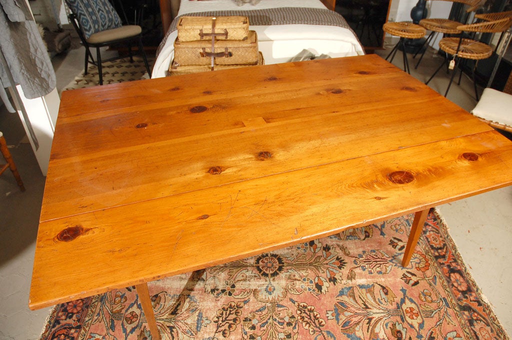 Mid-20th Century Rustic Shaker Style Folding Pine Dining Table or Console Table
