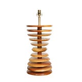 Large-Scale Stacked Wood Disc Table Lamp