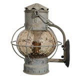 Nautical Glass Lantern Sconce With Downlight