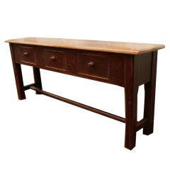 Original painted red paint sofa table