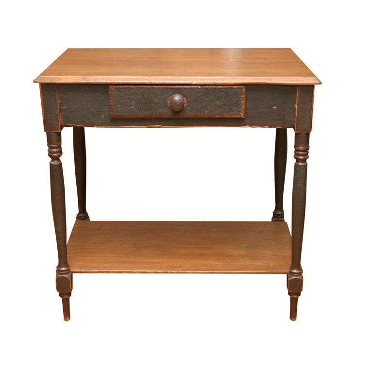 painted side table from Canada, with shelf