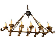 Twelve-Arm Spanish Iron Chandelier