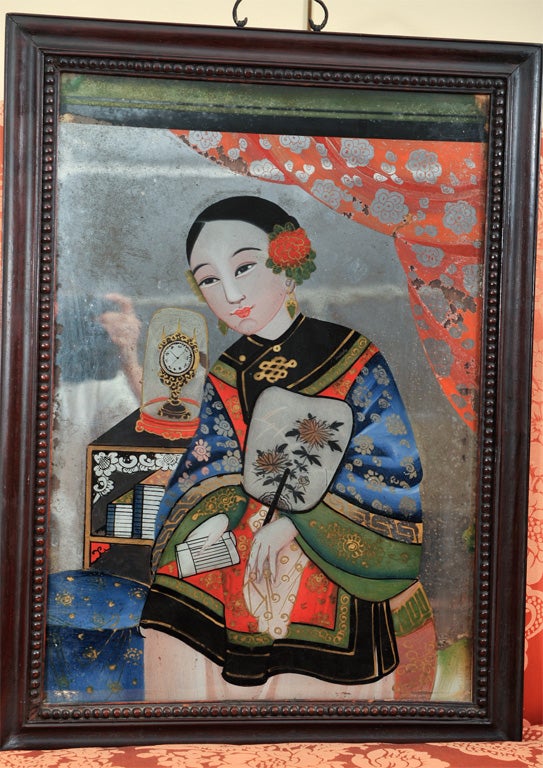 19th Century Chinese reverse painting For Sale