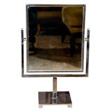 Two Sided Chrome Framed Vanity Table Mirror by Milo Baughman