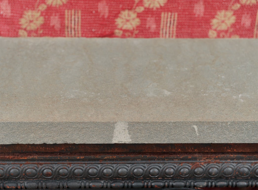 French Cast Iron Console Table with Blue Stone Top 2