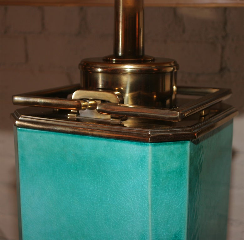 American Turquoise enamel lamp