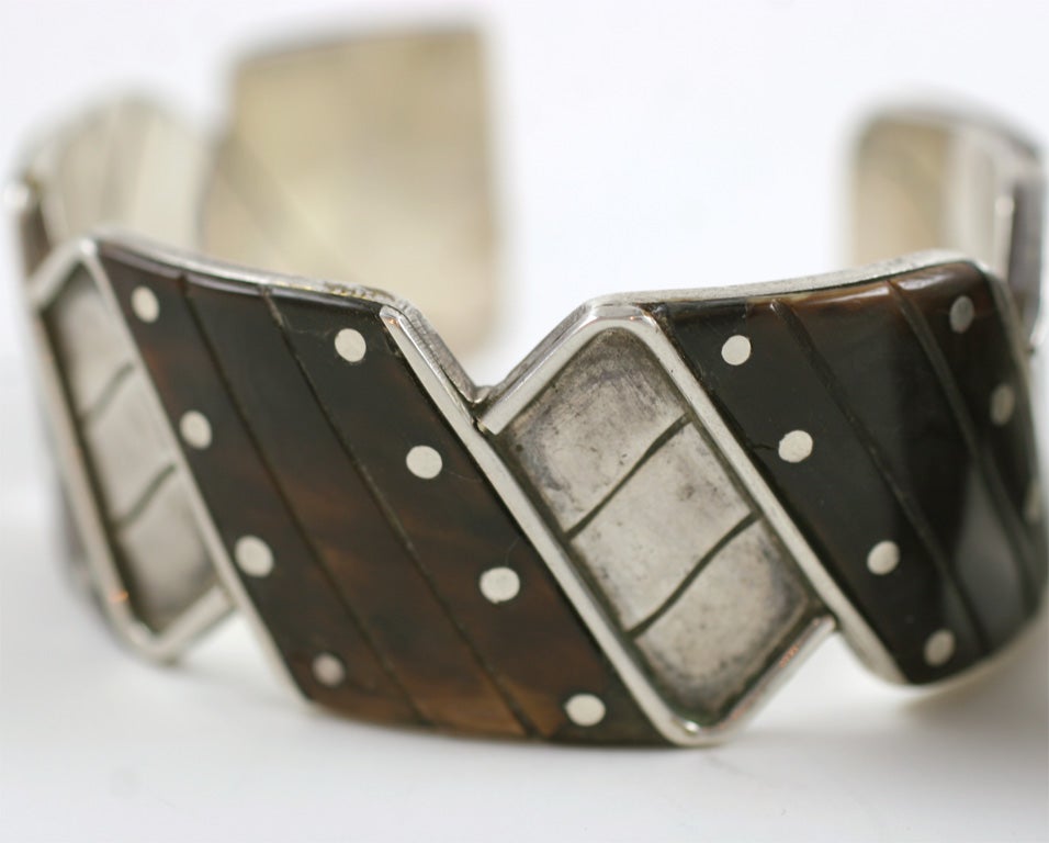 Mid-20th Century Pair of William Spratling Silver Cuff Bracelets