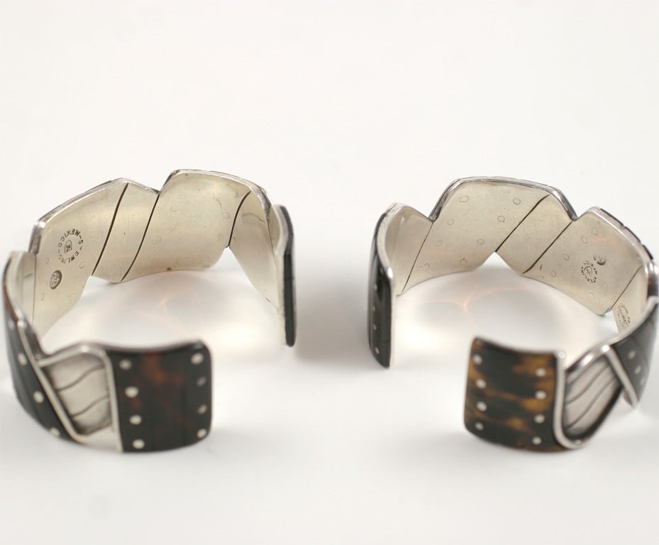 Pair of William Spratling Silver Cuff Bracelets 1