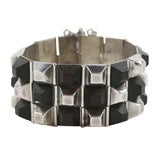 William Spratling Silver and Ebony Pyramids Bracelet