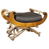 Antique Antler Mounted Biedermier Bench