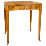 Leather Top Inlay Side Table