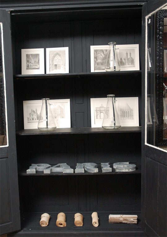 Wood French Library Cabinet