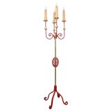 Floor Lamp in Wrought Iron and Brass