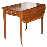 Antique English mahogany banded Pembroke table.