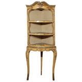 Antique Italian painted standing corner cabinet.