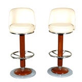 Pair of French Art Deco Bar Chairs, 1940