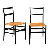 Set of 8 chairs " Superleggera " by GIO PONTI