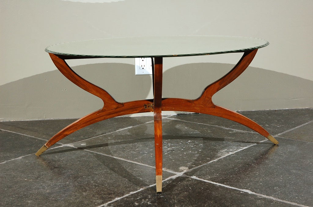 Wood Italian coffee table, Gio Ponti era