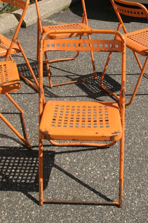 6 French Metal Folding Chairs 1