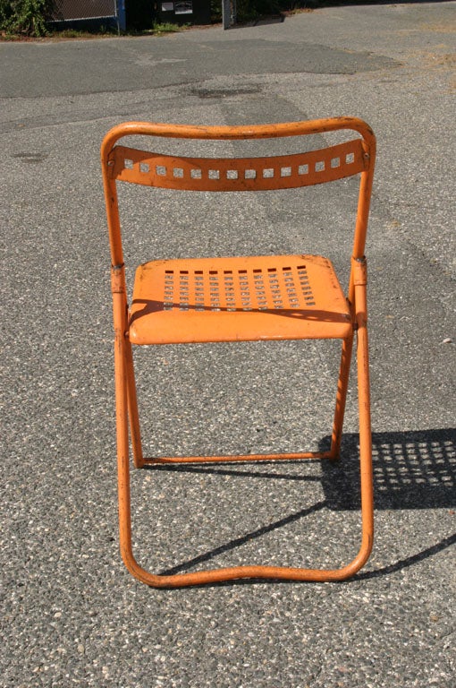 6 French Metal Folding Chairs 4