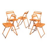 Vintage 6 French Metal Folding Chairs