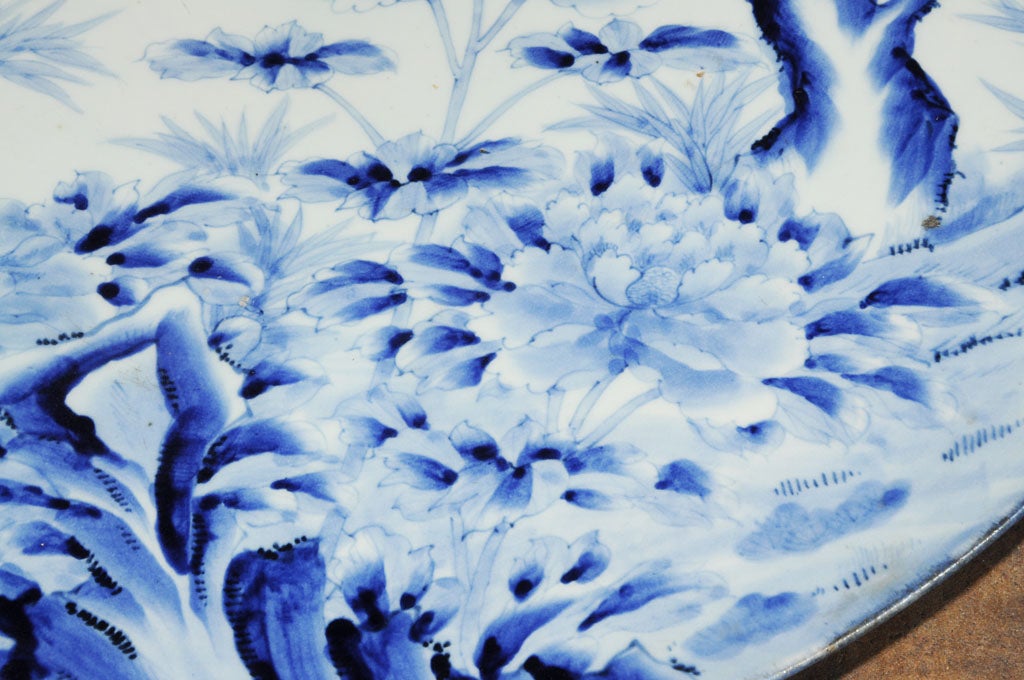 Large Blue and White Imari Charger 1
