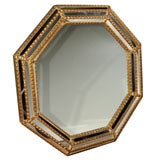 Octagonal Mirror with Gilt Accents