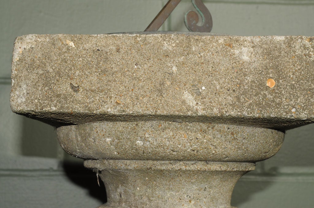 20th Century Bronze Sundial on Baluster-Shaped Column Base of Garden Stone