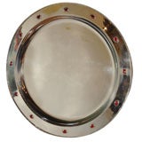 Arts & Crafts Silver Charger with Rubies from Scotland