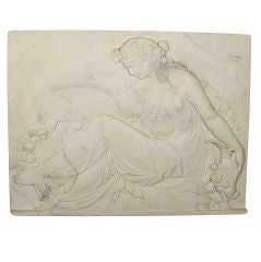 Continental Bas-Relief Plaque of a Woman in a Classical Design