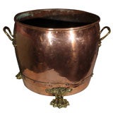 Copper Bin with Brass Claw Feet