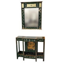 Églomisé Console and Mirror, circa 1940s 8
