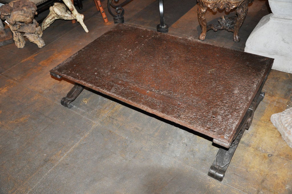20th Century Circa 1900's French Iron Industrial Coffee Table