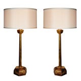 Pair of Vintage Japanese Altar Stick Lamps