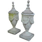 Pair of Vintage Cast Garden Urns